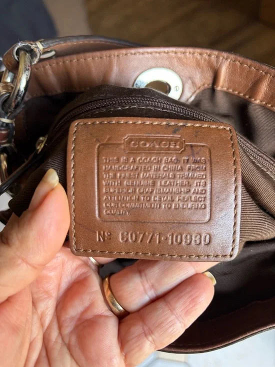 Y2k COACH 10980 CHELSEA SIGNATURE C JACQUARD HOBO HANDBAG SATCHEL Brown LEATHER - Picture 5 of 10